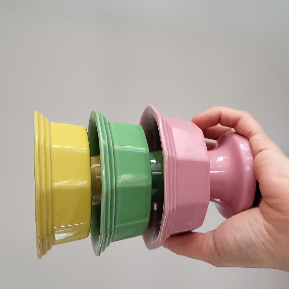Set of vintage ceramic pastel gelato/Ice cream bowls